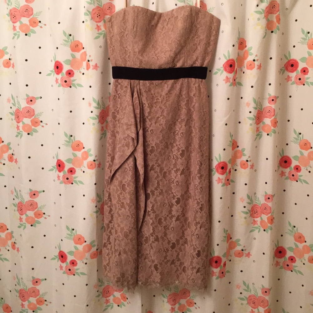 Tan lace dress